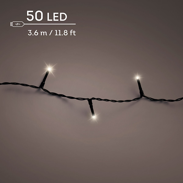 Kerstverlichting 3.6 meter | Duracharge oplaadbaar | Warm wit | 50 lampjes | Lumineo LLU00439 - 1