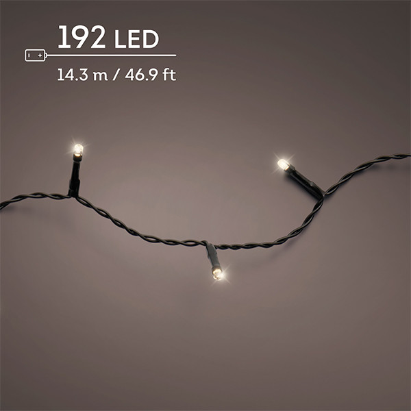 Kerstverlichting op batterijen 14.30 meter | Warm wit met Twinkle effect | 192 lampjes met timer | Lumineo LLU00509 - 1