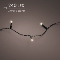 Kerstverlichting op batterijen 17.90 meter | Warm wit met Twinkle effect | 240 lampjes met timer | Lumineo LLU00515