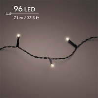 Kerstverlichting op batterijen 7.10 meter | Warm wit met Twinkle effect | 96 lampjes met timer | Lumineo LLU00508