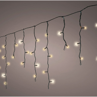 Koppelbare ijspegelverlichting 4.8 meter | Koud wit & soft gold | Flash effect | 180 lampjes | Zwarte kabel | Lumineo LLU00499