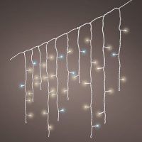 Koppelbare ijspegelverlichting 4.8 meter | Warm wit & extra warm wit | Flash effect | 180 lampjes | Witte kabel | Lumineo LLU00497