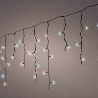 Koppelbare ijspegelverlichting 4.8 meter | Warm wit & extra warm wit | Flash effect | 180 lampjes | Zwarte kabel | Lumineo LLU00500