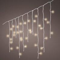 Koppelbare ijspegelverlichting 4.8 meter | Warm wit | Flash effect | 180 lampjes | Witte kabel | Lumineo LLU00495