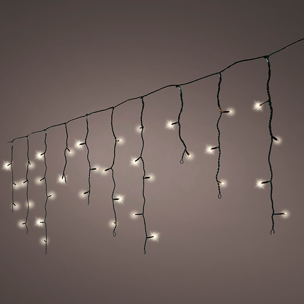 Koppelbare ijspegelverlichting 4.8 meter | Warm wit | Flash effect | 180 lampjes | Zwate kabel | Lumineo LLU00498 - 1