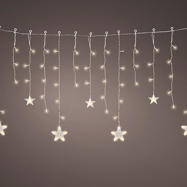 Lichtgordijn 120 x 75 cm | Warm wit | Twinkle effect | 76 lampjes | Lumineo LLU00468 - 1
