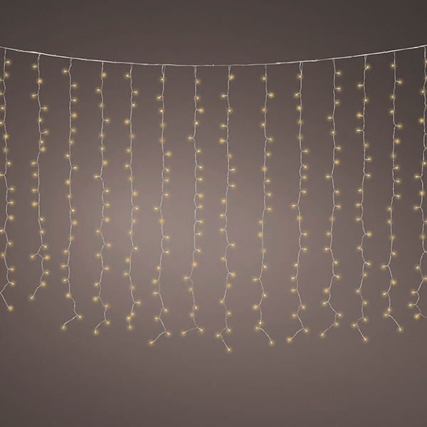 Lichtgordijn koppelbaar 200 x 200 cm | Soft gold | Flash effect | 320 lampjes LLU00474 - 1