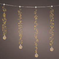 Lichtgordijn met kerstbal | 120 x 120 cm | Warm wit | Twinkle effect | 400 lampjes | Lumineo LLU00470
