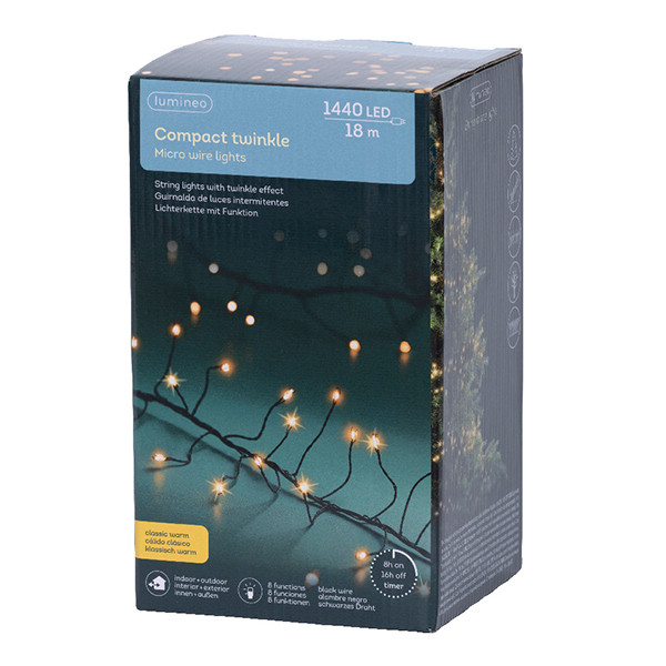 Micro led lichtsnoer 18 meter | Extra warm wit | 1440 lampjes | Lumineo LLU00313 - 4
