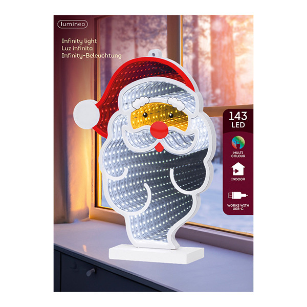 Neon Infinity Light kerstman | 25.5 cm | RGB | 143 lampjes | Lumineo LLU00294 - 2