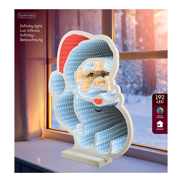 Neon Infinity Light kerstman | 30 cm | RGB & koud wit | 192 lampjes | Wit | Lumineo LLU00284 - 2