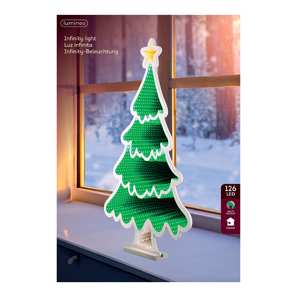 Neon infinity light kerstboom | 40 cm | RGB & koud wit | 142 lampjes | Wit |  Lumineo LLU00283 - 2