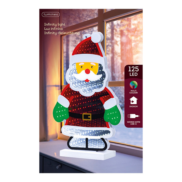 Neon infinity light kerstman | 26 cm | RGB | 125 lampjes | Lumineo LLU00296 - 2