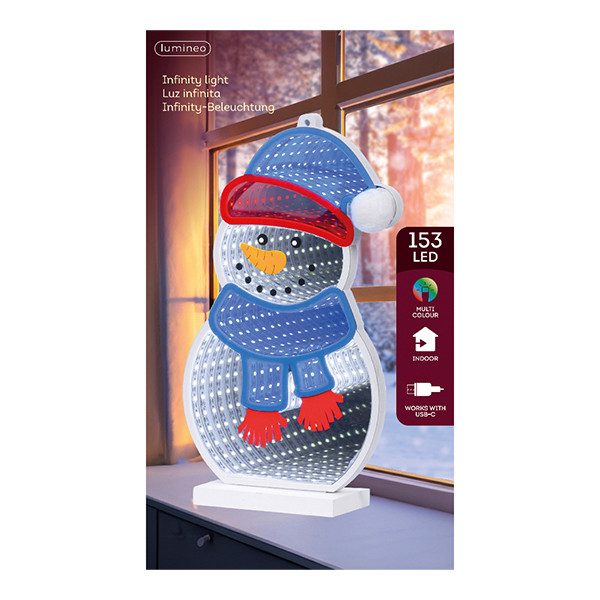 Neon infinity light sneeuwpop | 27.2 cm |  RGB | 153 lampjes | Lumineo LLU00295 - 2