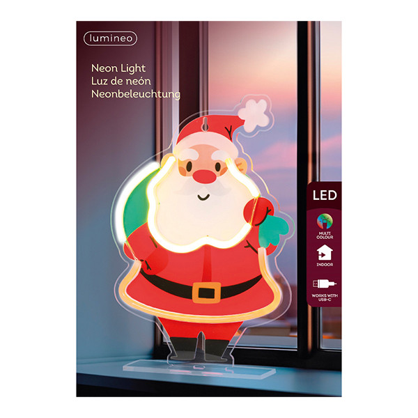 Neon kerstman | 28.5 cm | RGB | 50 lampjes | Lumineo LLU00291 - 2