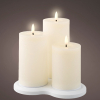 Oplaadbare led kaarsen | 7,5 x 10 cm, 12,5 cm, 17 cm | Creme | 3D vlam | 3 stuks | Lumineo