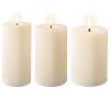 Lumineo Oplaadbare led kaarsen | 7,5 x 10 cm, 12,5 cm, 17 cm | Creme | 3D vlam | 3 stuks | Lumineo  LLU00246 - 2