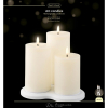 Lumineo Oplaadbare led kaarsen | 7,5 x 10 cm, 12,5 cm, 17 cm | Creme | 3D vlam | 3 stuks | Lumineo  LLU00246 - 3