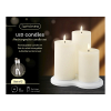Oplaadbare led kaarsen | 7,5 x 10 cm, 12,5 cm, 17 cm | Creme | 3D vlam | 3 stuks | Lumineo LLU00246 - 3