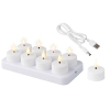 Lumineo Oplaadbare waxinelichtjes | 4 x 4.5 cm | Wit | Bewegende vlam | 8 stuks | Lumineo  LLU00265 - 2