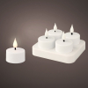Lumineo Oplaadbare waxinelichtjes | 4 x 5.2 cm | Wit | Bewegende vlam | 4 stuks | Lumineo  LLU00264 - 1