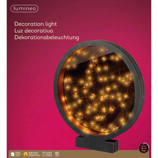 Lumineo Tafeldecoratie circkel op batterijen | 35 x 38.5 cm | 80 lampjes | Lumineo  LLU00221 - 3