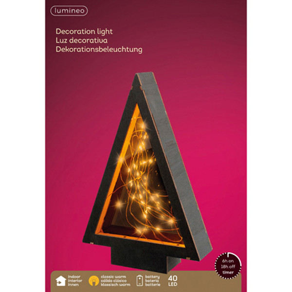 Lumineo Tafeldecoratie kerstboom op batterijen | 19 x 28 cm | 40 lampjes | Lumineo  LLU00217 - 3