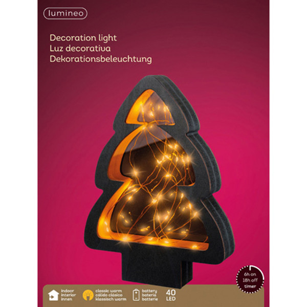 Lumineo Tafeldecoratie kerstboom op batterijen | 21 x 28 cm | 40 lampjes | Lumineo  LLU00218 - 4
