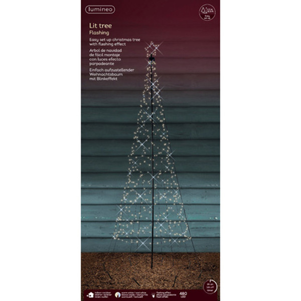 Vlaggenmast verlichting 3.2 meter | Warm wit | 480 lampjes | Lumineo LLU00256 - 3