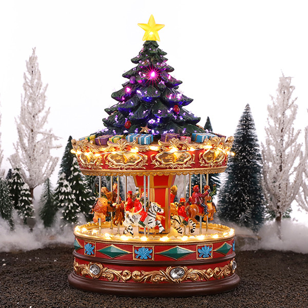Luville Carrousel met kerstboom bovenop | Inclusief adapter | 22 x 22 x 35 cm LLU10061 - 2
