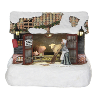 Luville Kersthuisje | Boederij schuur op batterijen | 20 lumen | Warm wit | 14 cm LLU10299