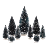 Luville Kersthuisje | Borstelboom assorti | 22 cm | 9 stuks LLU10290