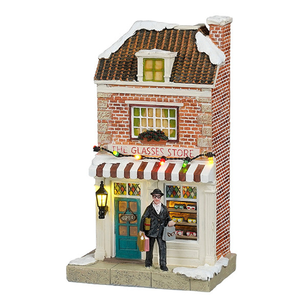 Luville Kersthuisje | Brillenwinkel op batterijen | Multicolor | 20.5 cm LLU10219 - 1