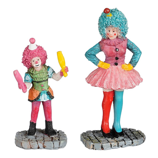 Luville Kersthuisje | Carnaval clowns | 8 cm | 2 stuks LLU10228 - 1