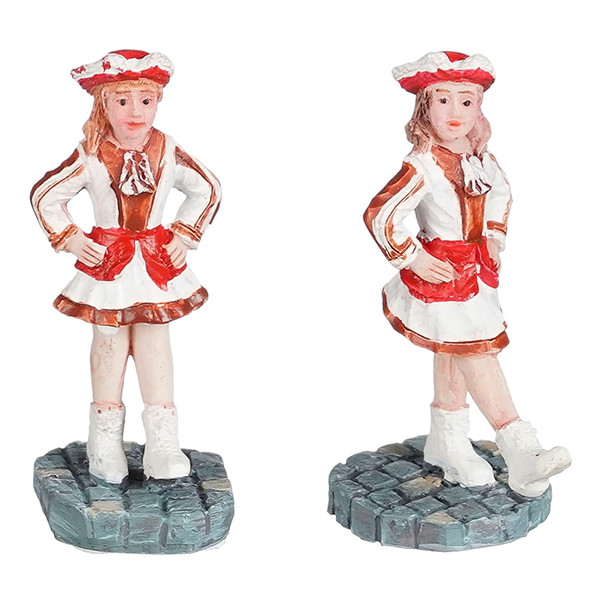 Luville Kersthuisje | Carnaval dansers meisjes | 5 cm | 2 stuks LLU10234 - 1