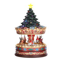Luville Kersthuisje | Carrousel met kerstboom | 200 lumen | Warm wit | 35 cm LLU10061