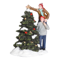 Luville Kersthuisje | Dave & Britt versieren kerstboom | 9 cm LLU10095