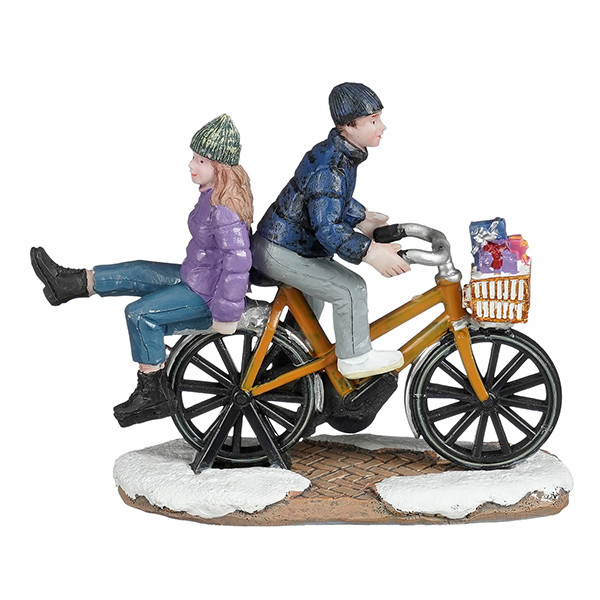 Luville Kersthuisje | Fietsende vrienden | 8 cm LLU10202 - 1