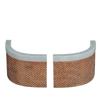 Luville Kersthuisje | Gebogen muur groot | 8 cm | 2 stuks LLU10244