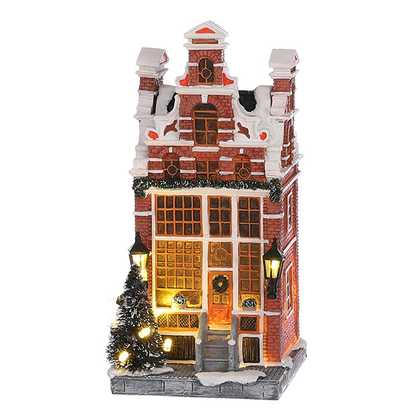 Luville Kersthuisje | Grachtenpand winkel op batterijen | 18 cm LLU10070 - 1