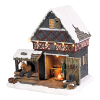 Luville Kersthuisje | Hoefsmid op batterijen | Warm wit | 20 cm LLU10297
