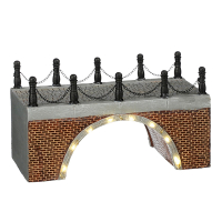 Luville Kersthuisje | Kade brug op batterijen | Warm wit | 11.5 cm LLU10178