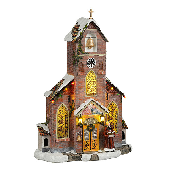Luville Kersthuisje | Kerk op batterijen | Warm wit | 33 cm LLU10124 - 1