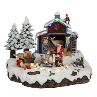 Luville Kersthuisje | Kerstmans dorp met rendier | 30 lumen | Multicolor | 20 cm LLU10053