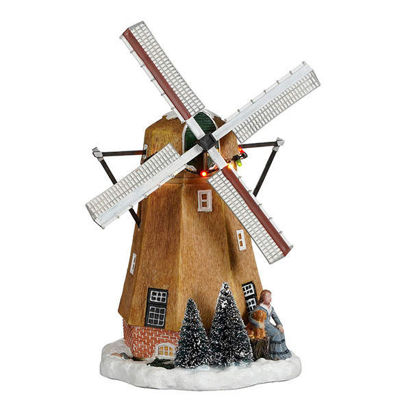 Luville Kersthuisje | Kinderdijk molen op batterijen | Multicolor | 26 cm LLU10131 - 1