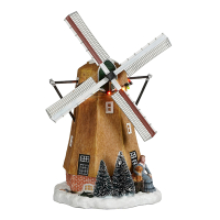Luville Kersthuisje | Kinderdijk molen op batterijen | Multicolor | 26 cm LLU10131