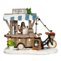 Luville Kersthuisje | Koffietje voor onderweg op batterijen | Warm wit | 11 cm LLU10132