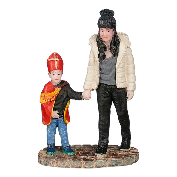 Luville Kersthuisje | Moeder met hulp Sint | 7 cm LLU10161 - 1