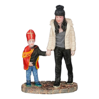 Luville Kersthuisje | Moeder met hulp Sint | 7 cm LLU10161