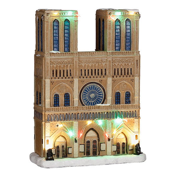 Luville Kersthuisje | Notre Dame op batterijen | Multicolor | 26 cm LLU10094 - 1